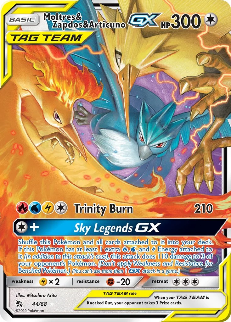 Moltres & Zapdos & Articuno GX - 44/68 - (Hidden Fates) (Ultra Rare)