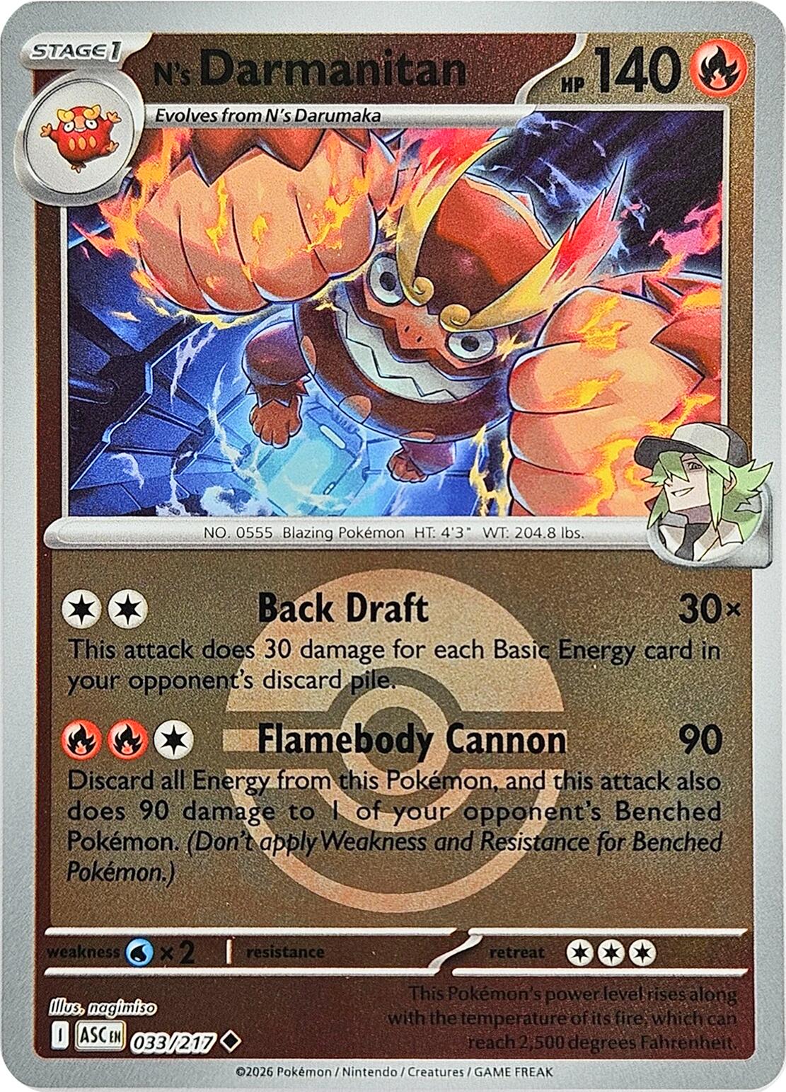 N's Darmanitan (Poke Ball) - (ME: Ascended Heroes) (Uncommon)