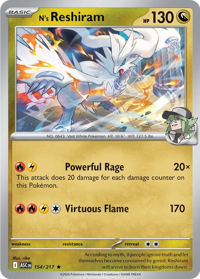 N's Reshiram 154/217 - (ME: Ascended Heroes) (Rare) Holofoil