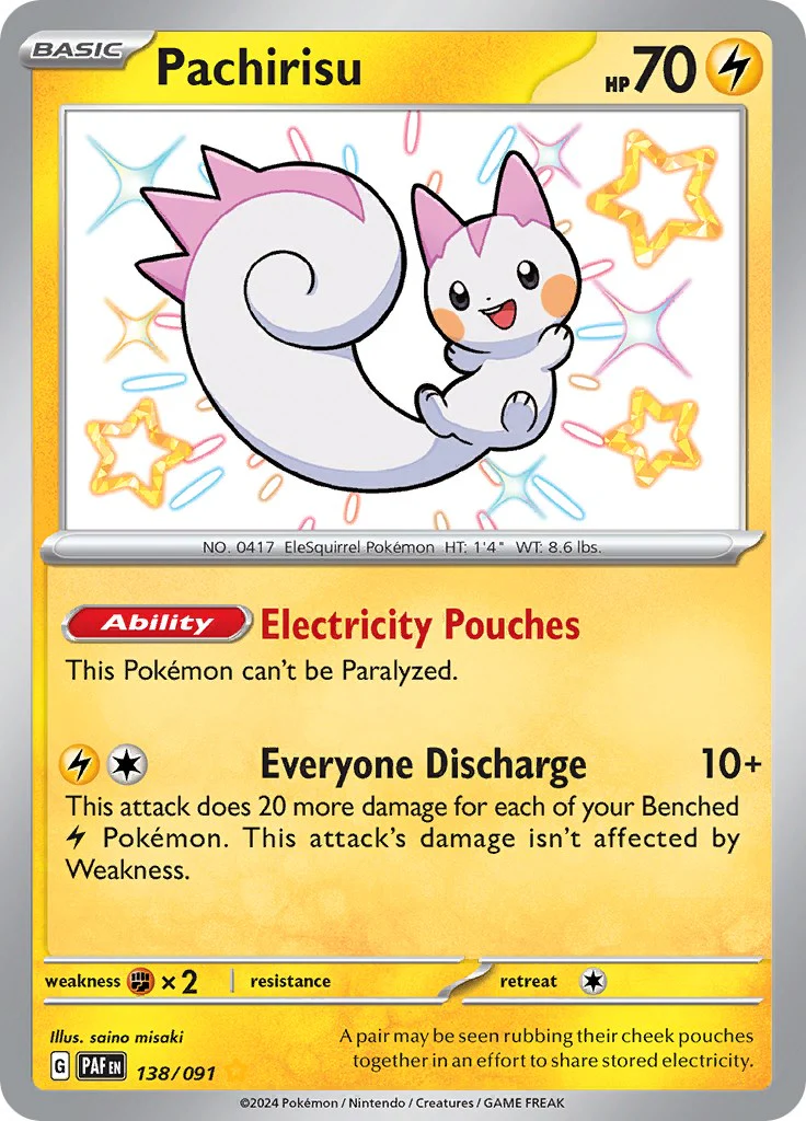 Pachirisu 138/091 - (SV: Paldean Fates) (Shiny Rare) Holofoil