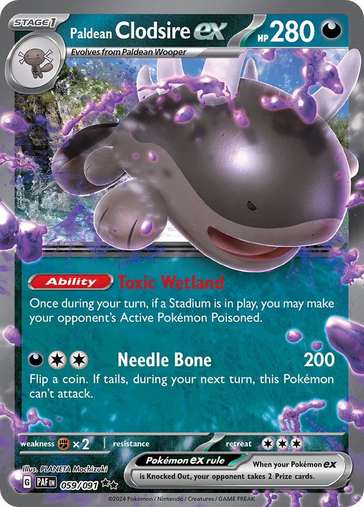Paldean Clodsire ex - 059/091 - (SV: Paldean Fates) (Double Rare) Holofoil