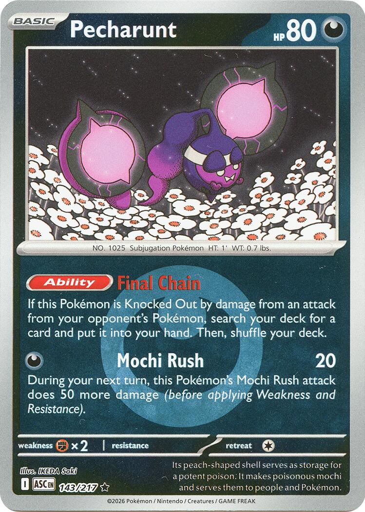 Pecharunt (Energy Symbol Pattern) 143/217 - (ME: Ascended Heroes) (Rare) (Reverse Holofoil)