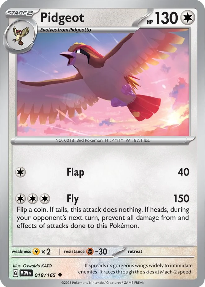 Pidgeot 018/165 - (SV: Scarlet & Violet 151) (Uncommon) Normal