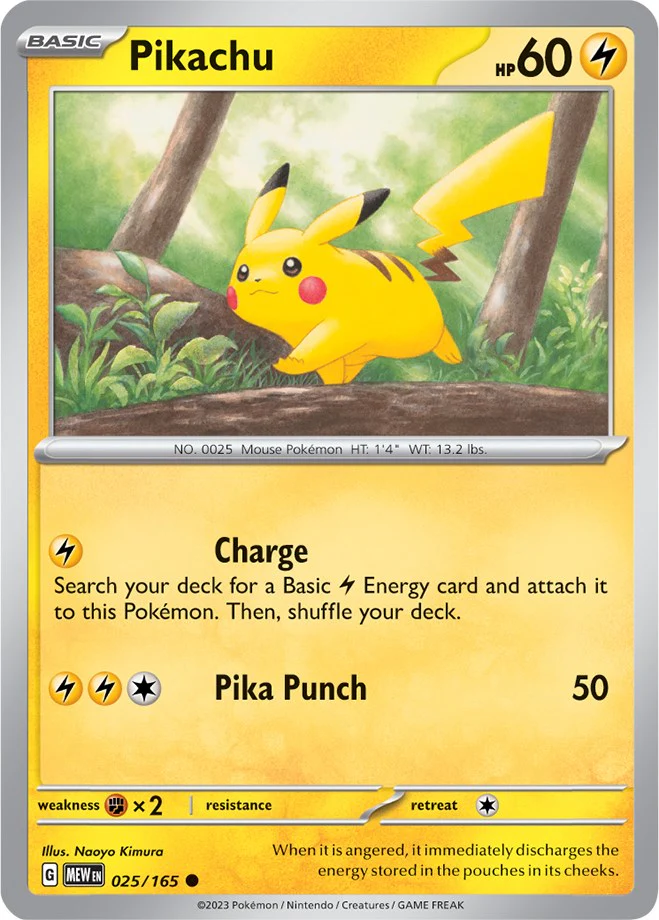 Pikachu - 025/165 - (SV: Scarlet & Violet 151) (Common) Normal