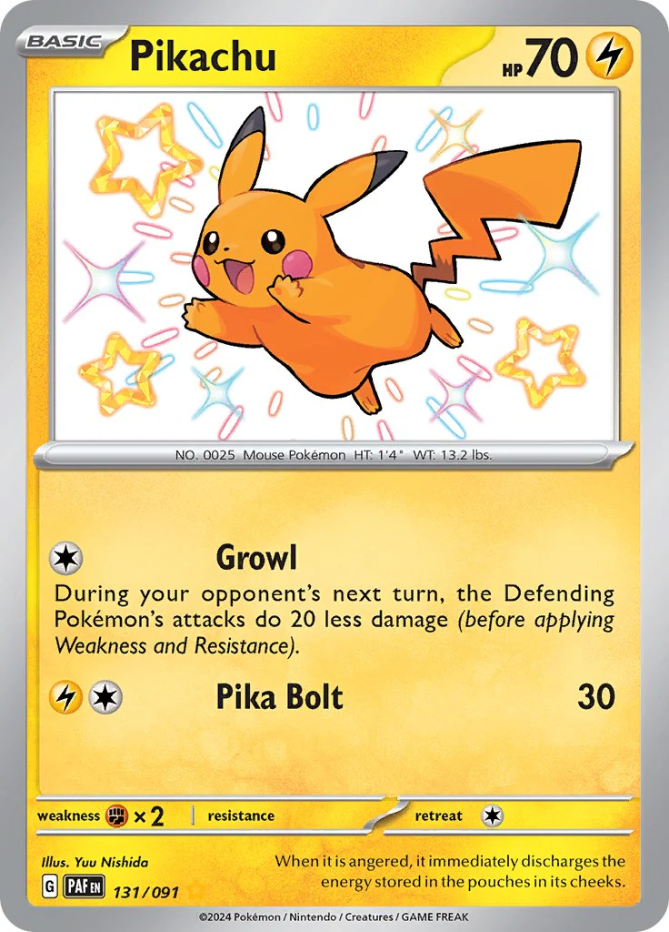 Pikachu - 131/091 - (SV: Paldean Fates) (Shiny Rare) Holofoil