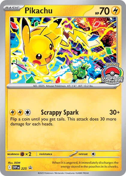 Pikachu - 225 (World Championship 2025) - (SV: Scarlet & Violet Promo Cards) (Promo)