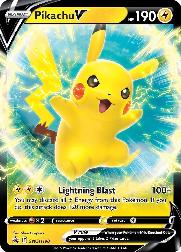 Pikachu V - SWSH198 - (SWSH: Sword & Shield Promo Cards) (Promo) Holofoil
