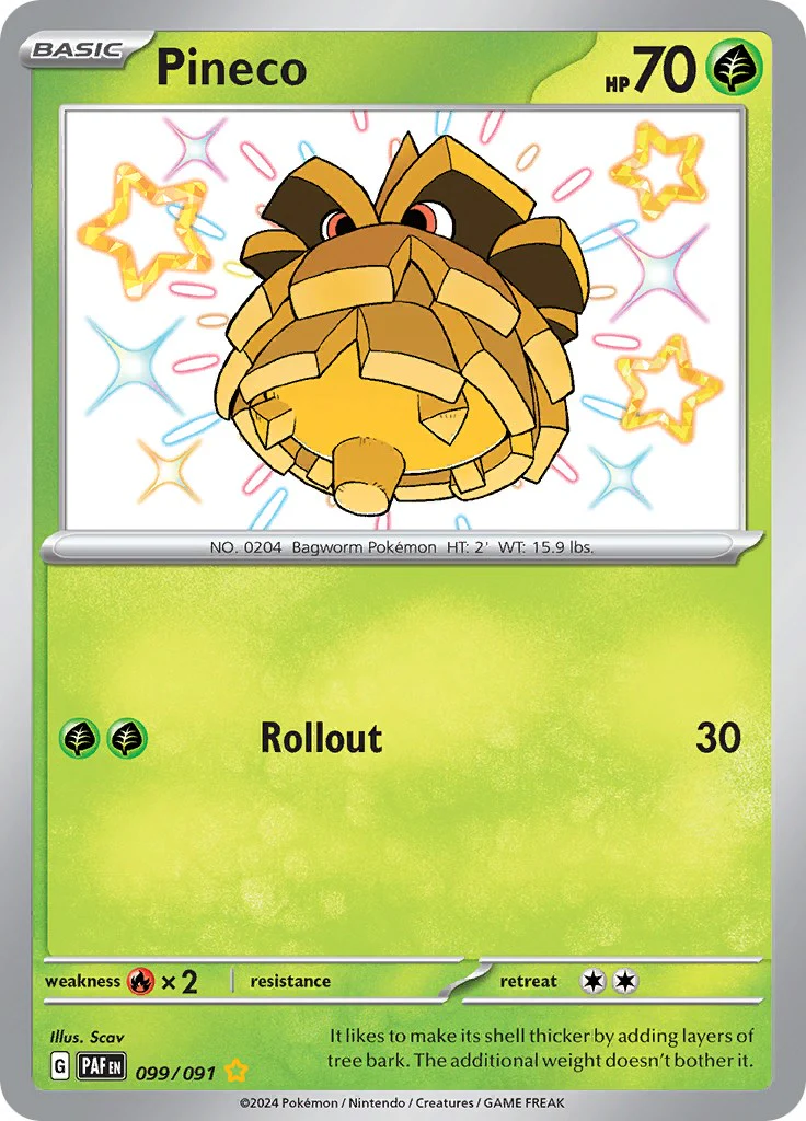 Pineco - 099/091 - (SV: Paldean Fates) (Shiny Rare) Holofoil