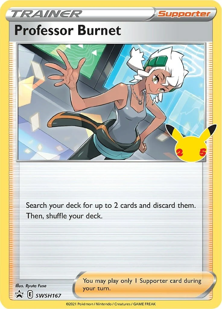 Professor Burnet - SWSH167 (25th Anniversary Stamp) SWSH167 - (SWSH: Sword & Shield Promo Cards) (Promo) Normal