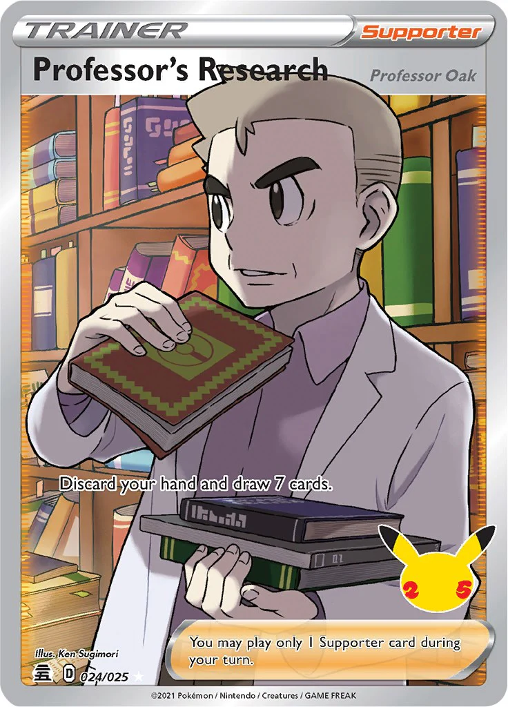 Professor's Research [Professor Oak] (Full Art) 024/025 - (Celebrations) (Ultra Rare) Holofoil