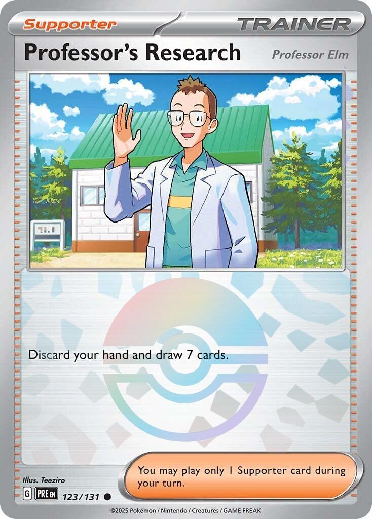 Professor's Research [Professor Elm] (Poke Ball Pattern) 123/131 - (SV: Prismatic Evolutions) (Common) Holofoil