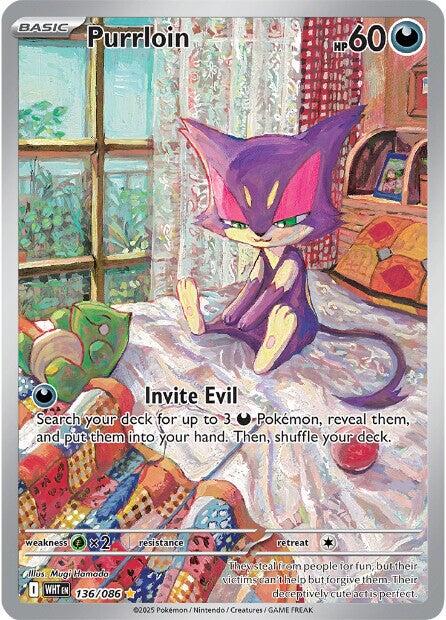 Purrloin - 136/086 - (SV: White Flare) (Illustration Rare)