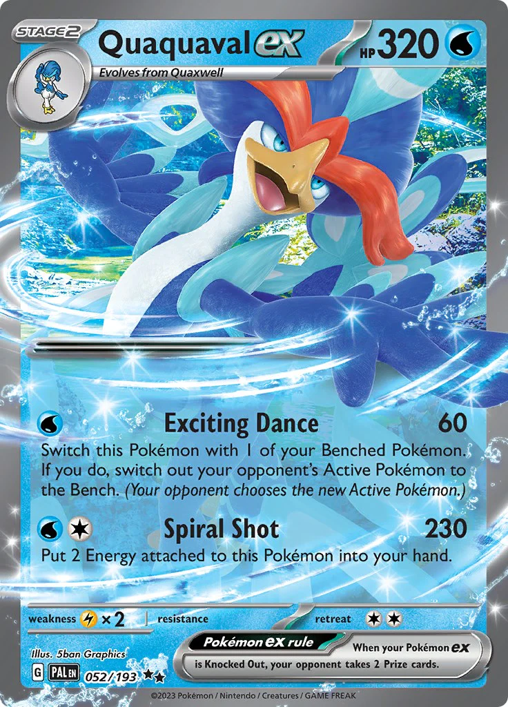 Quaquaval ex - 052/193 - (SV02: Paldea Evolved) (Double Rare) Holofoil