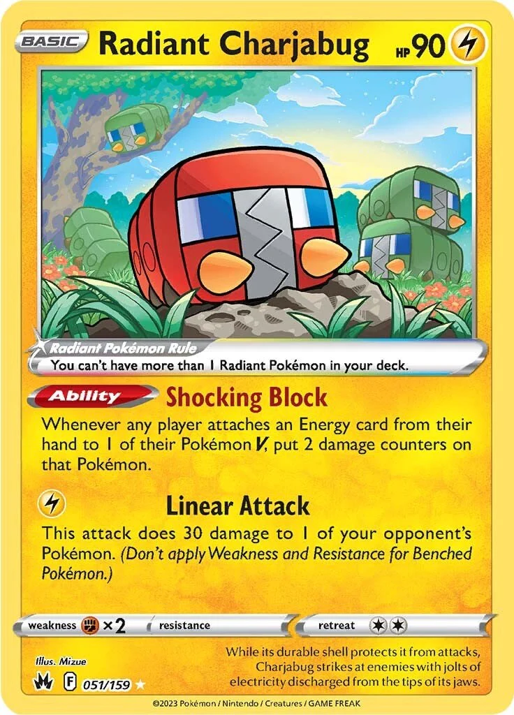 Radiant Charjabug 051/159 - (SWSH: Crown Zenith) (Radiant Rare) Holofoil
