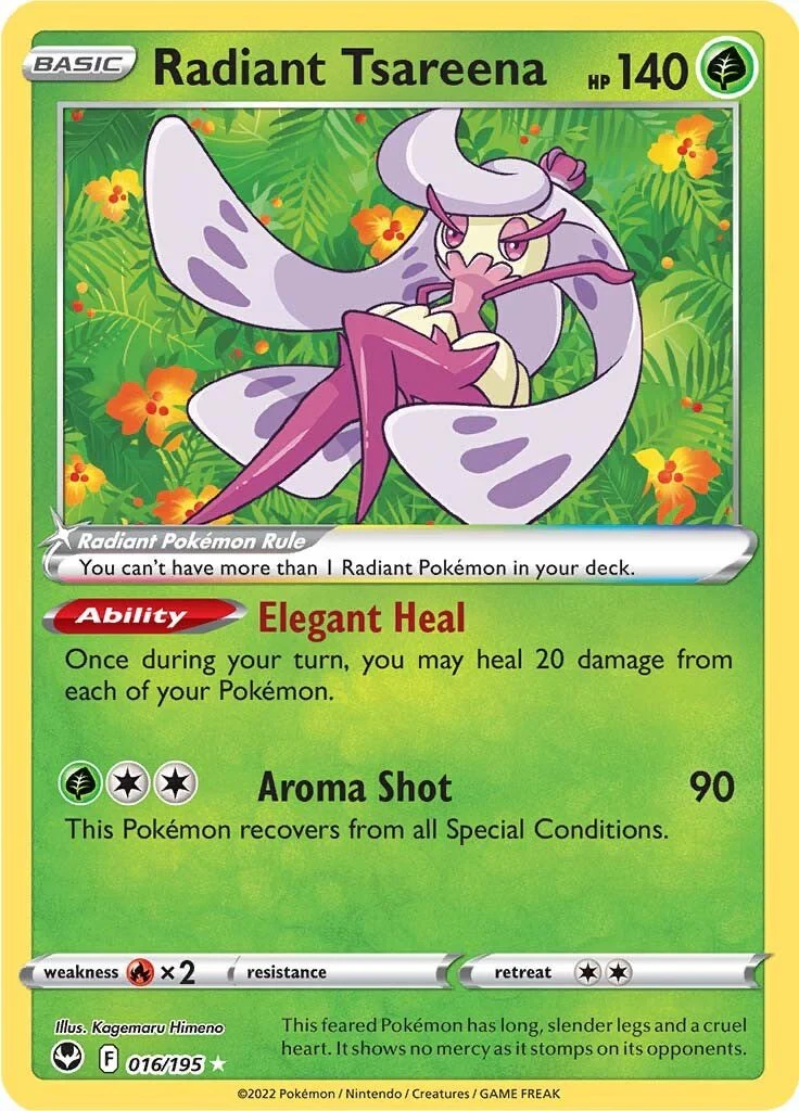 Radiant Tsareena 016/195 - (SWSH12: Silver Tempest) (Radiant Rare) Holofoil