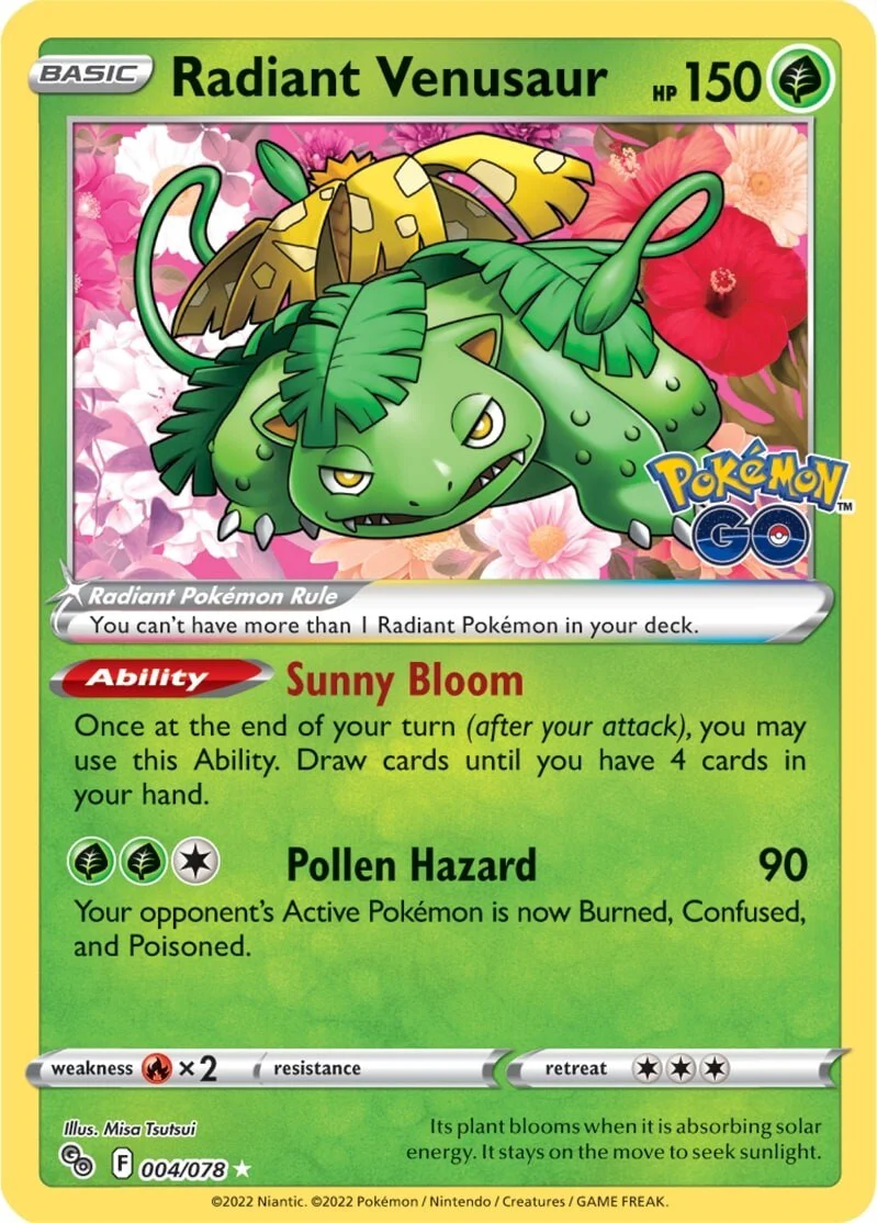 Radiant Venusaur 004/078 - (Pokemon GO) (Radiant Rare) Holofoil