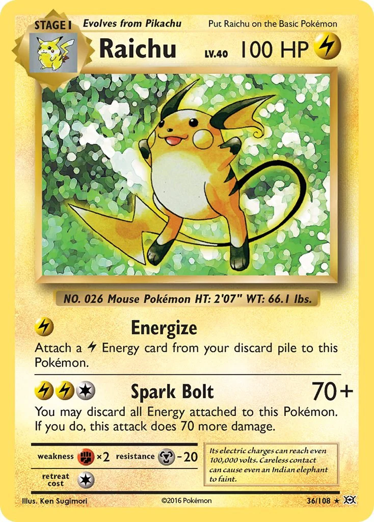 Raichu 36/108 - (XY - Evolutions) (Holo Rare) Holofoil
