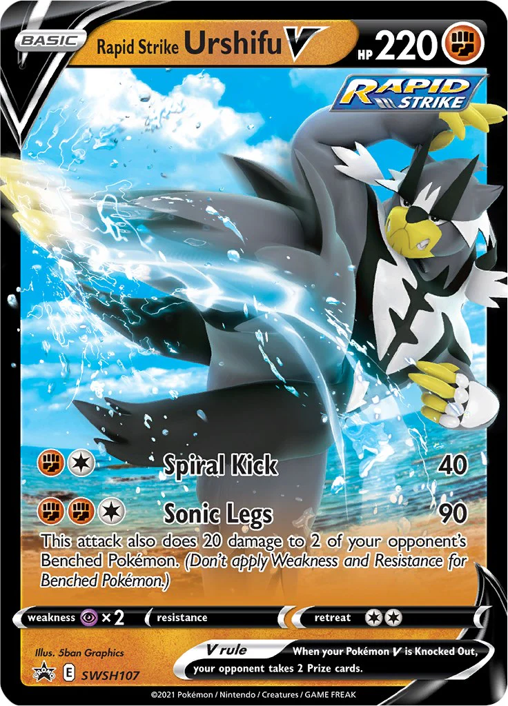 Rapid Strike Urshifu V - SWSH107 - (SWSH: Sword & Shield Promo Cards) (Promo) Holofoil