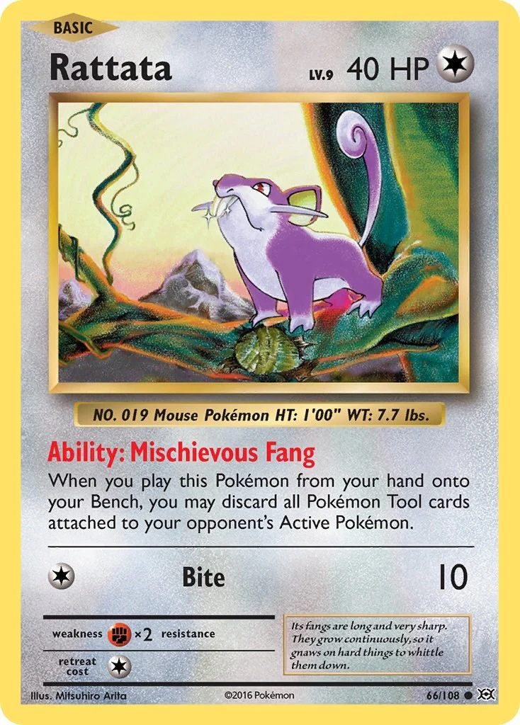 Rattata 66/108 - (XY - Evolutions) (Common) (Reverse Holofoil)
