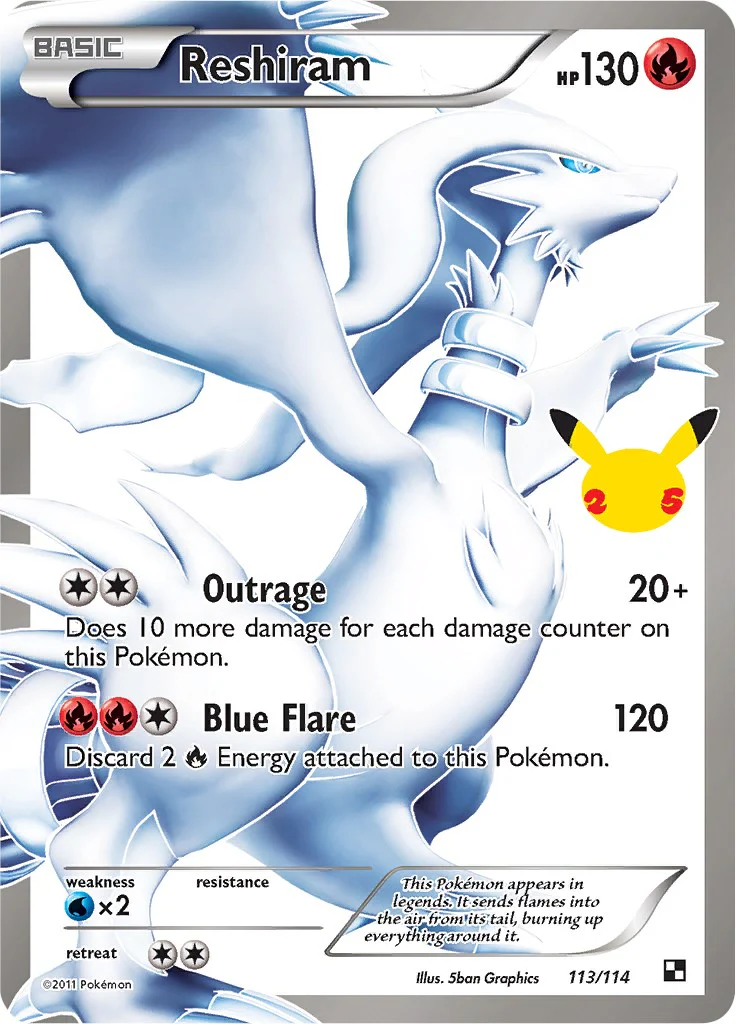 Reshiram 113/114 - (Celebrations: Classic Collection) (Classic Collection) Holofoil