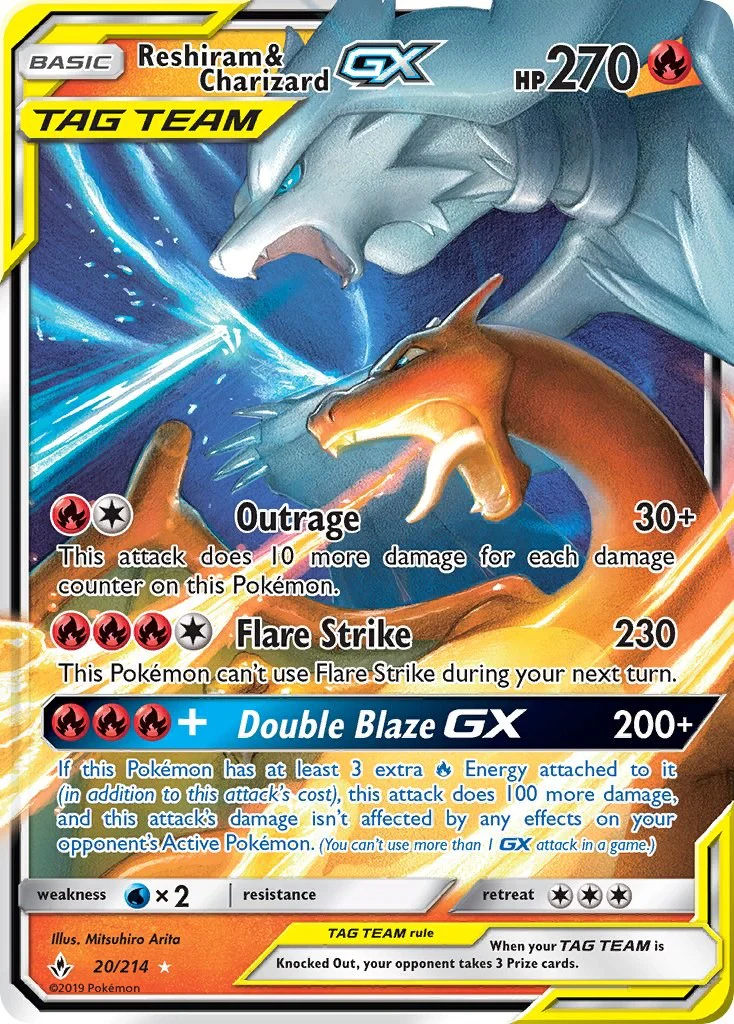 Reshiram & Charizard GX 20/214 - (SM - Unbroken Bonds) (Ultra Rare) Holofoil