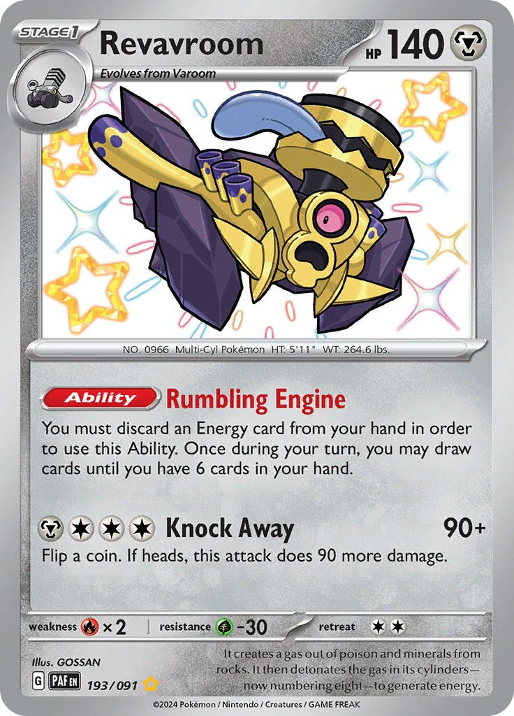 Revavroom - 193/091 - (SV: Paldean Fates) (Shiny Rare) Holofoil