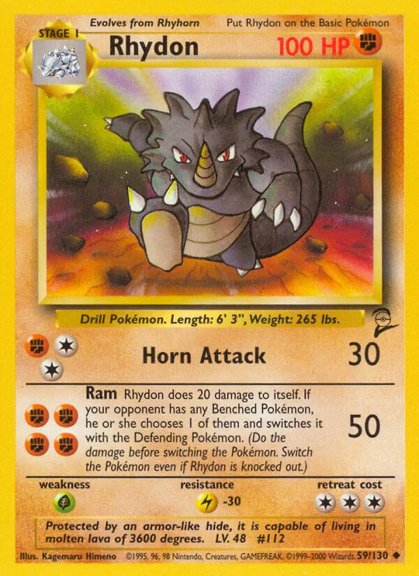 Rhydon 059/130 - (Base Set 2) (Uncommon) Normal