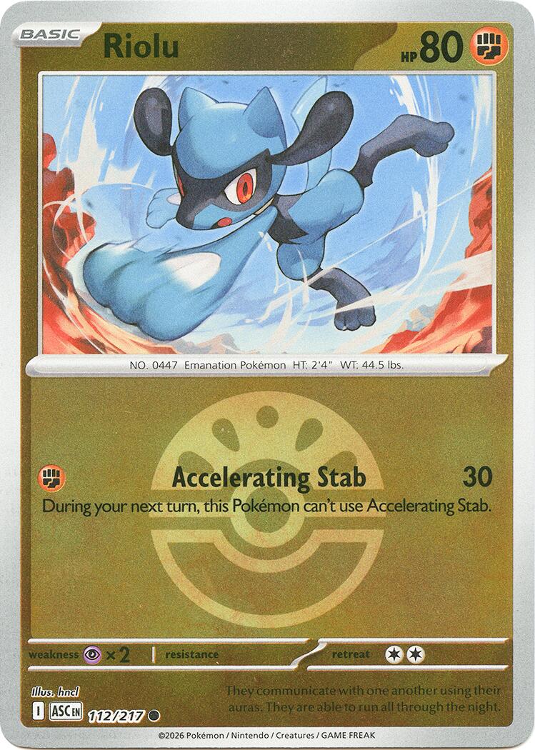 Riolu (Friend Ball) 112/217 - (ME: Ascended Heroes) (Common) (Reverse Holofoil)