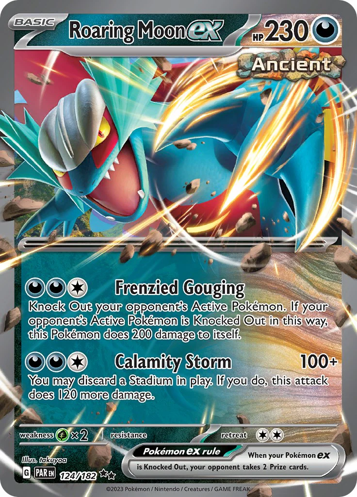 Roaring Moon ex 124/182 - (SV04: Paradox Rift) (Double Rare) Holofoil