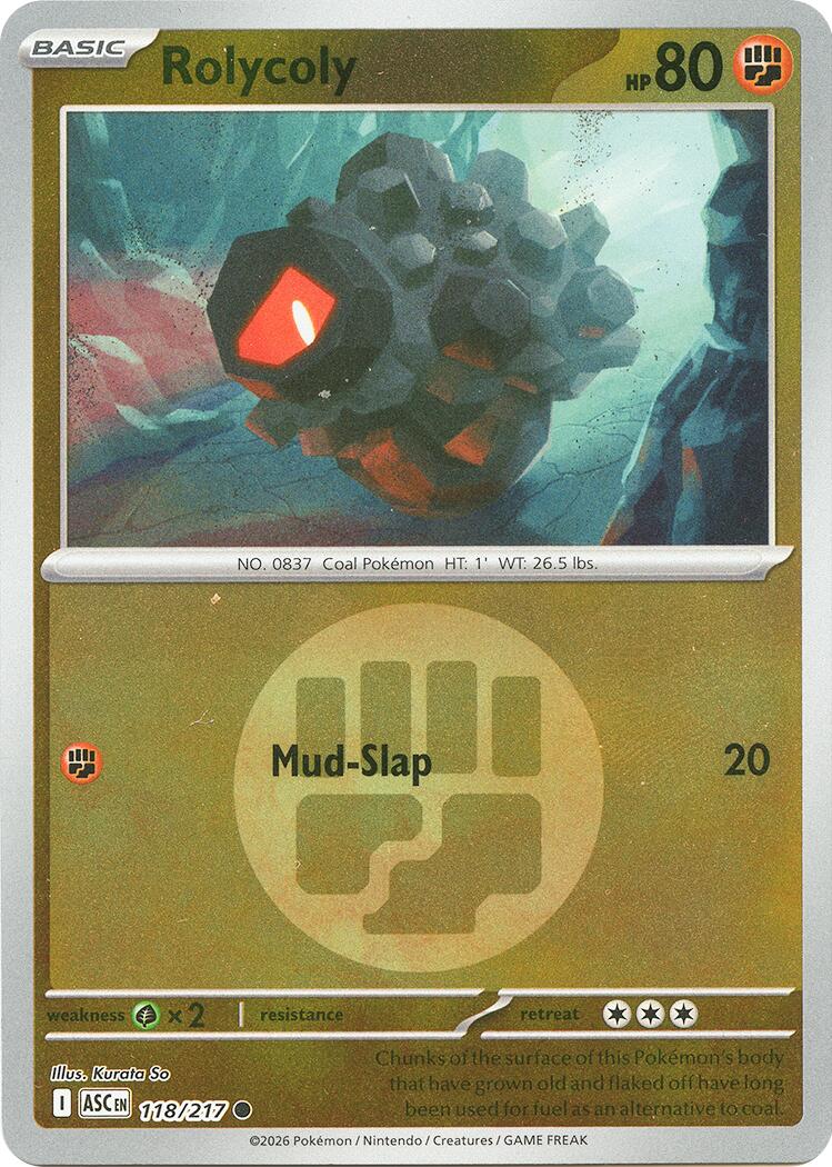 Rolycoly (Energy Symbol Pattern) 118/217 - (ME: Ascended Heroes) (Common) (Reverse Holofoil)