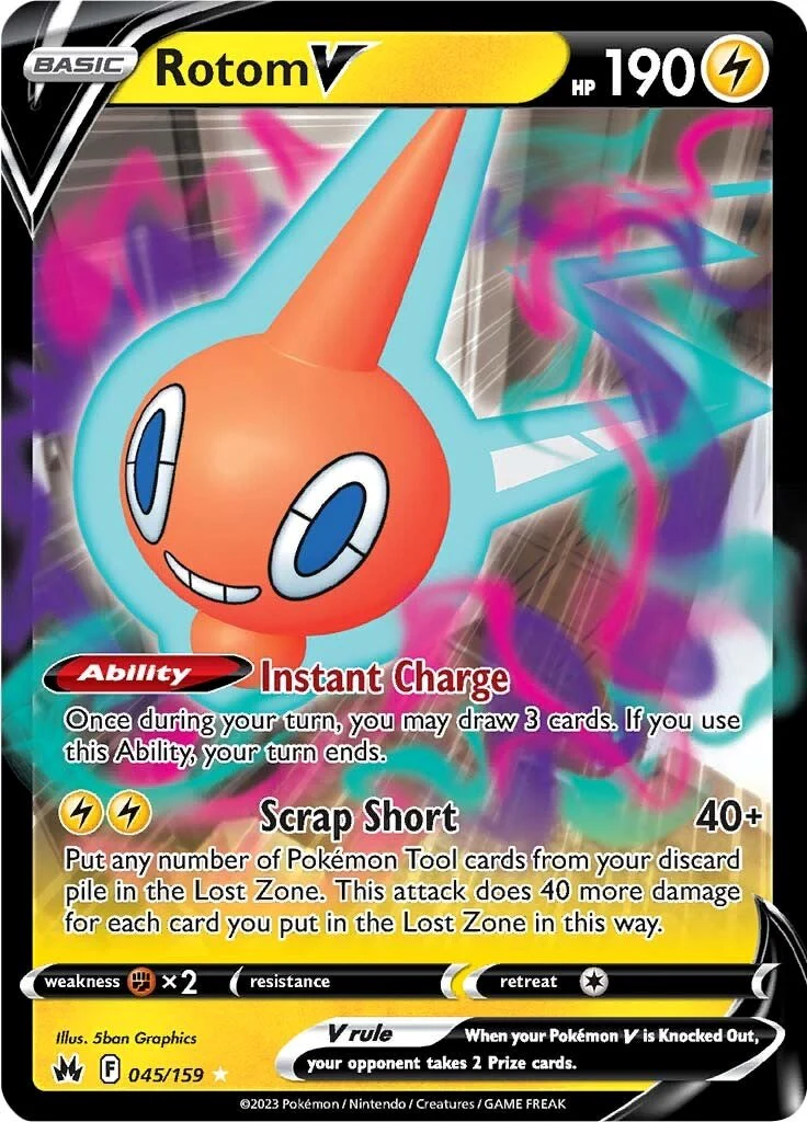 Rotom V 045/159 - (SWSH: Crown Zenith) (Ultra Rare) Holofoil