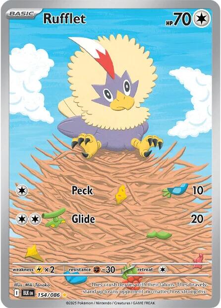 Rufflet - 154/086 - (SV: Black Bolt) (Illustration Rare) Holofoil