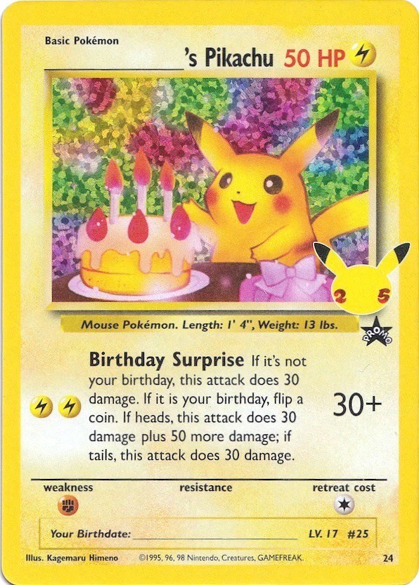 ______'s Pikachu 24/53 - (Celebrations: Classic Collection) (Classic Collection) Holofoil
