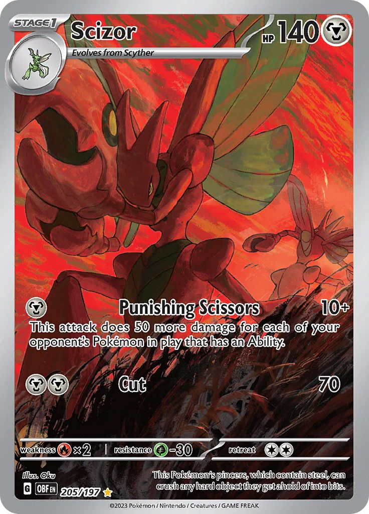 Scizor - 205/197 - (SV03: Obsidian Flames) (Illustration Rare)