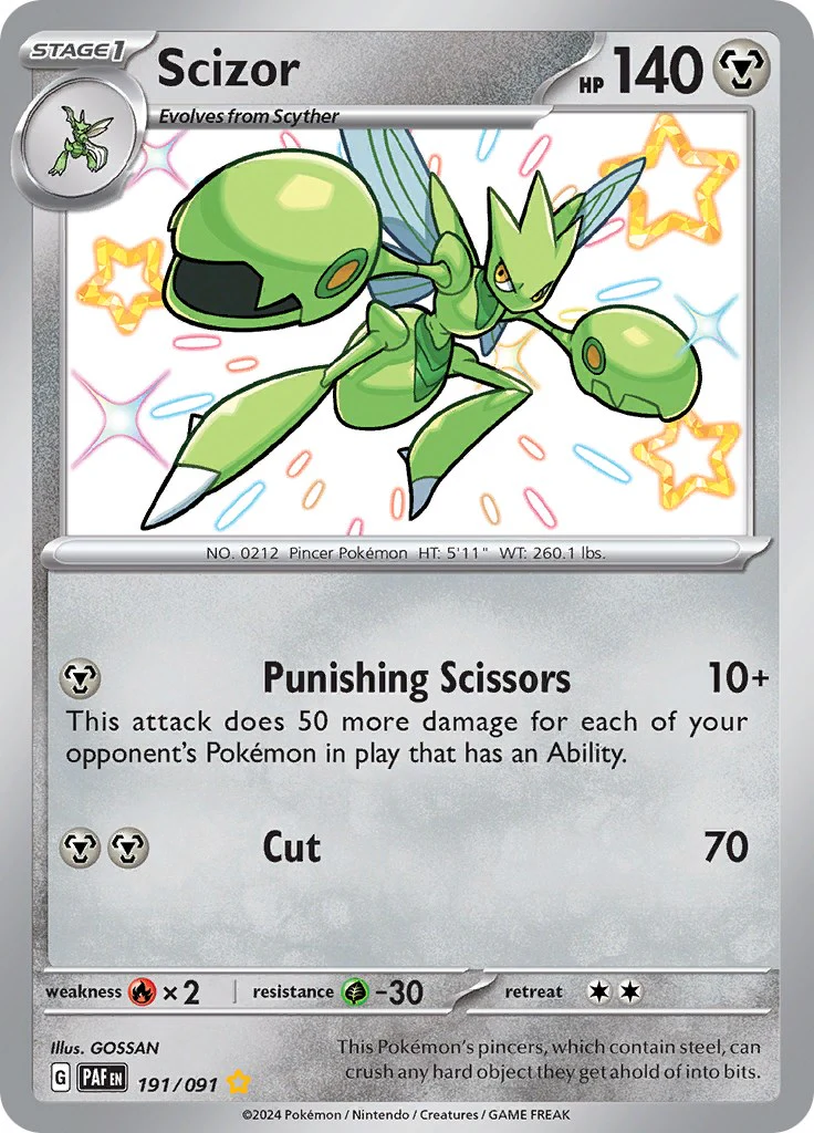 Scizor 191/091 - (SV: Paldean Fates) (Shiny Rare) Holofoil