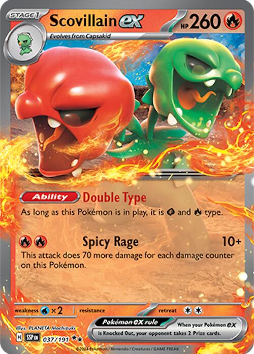Scovillain ex - 037/191 - (SV08: Surging Sparks) (Double Rare) Holofoil