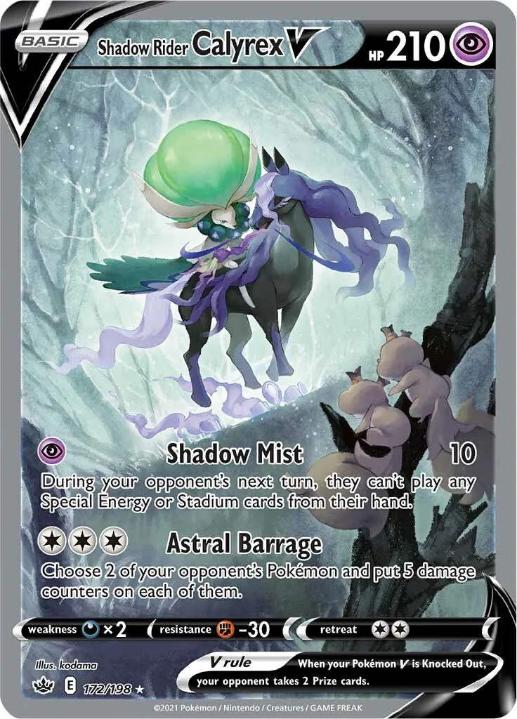 Shadow Rider Calyrex V (Alternate Full Art) 172/198 - (SWSH06: Chilling Reign) (Ultra Rare) Holofoil