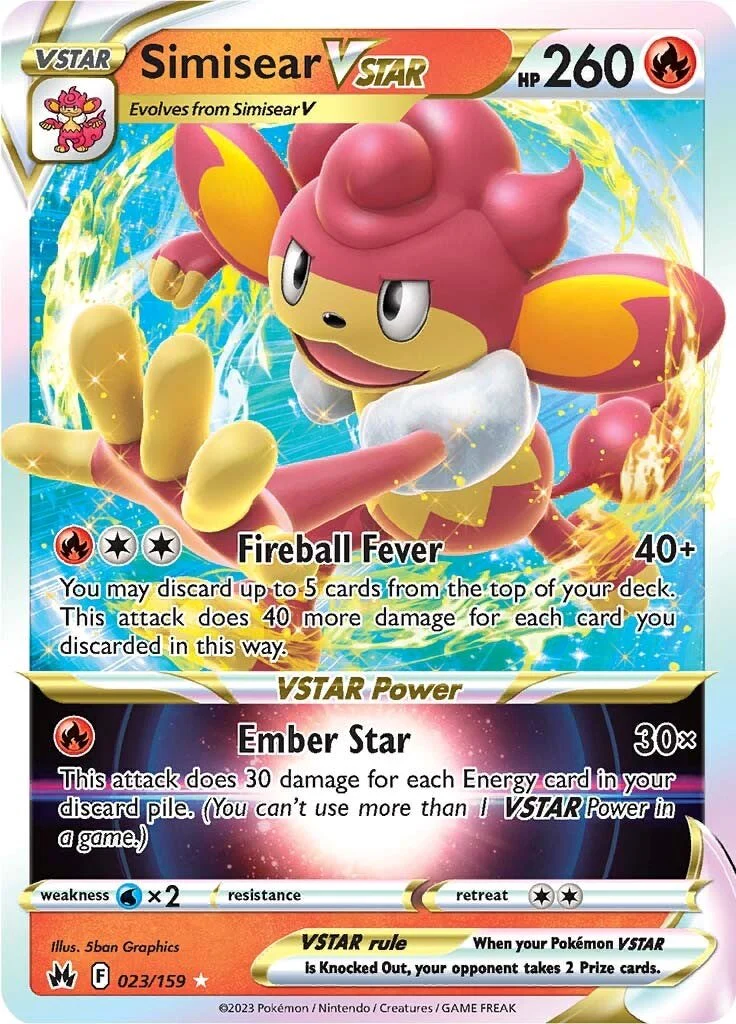 Simisear VSTAR 023/159 - (SWSH: Crown Zenith) (Ultra Rare) Holofoil