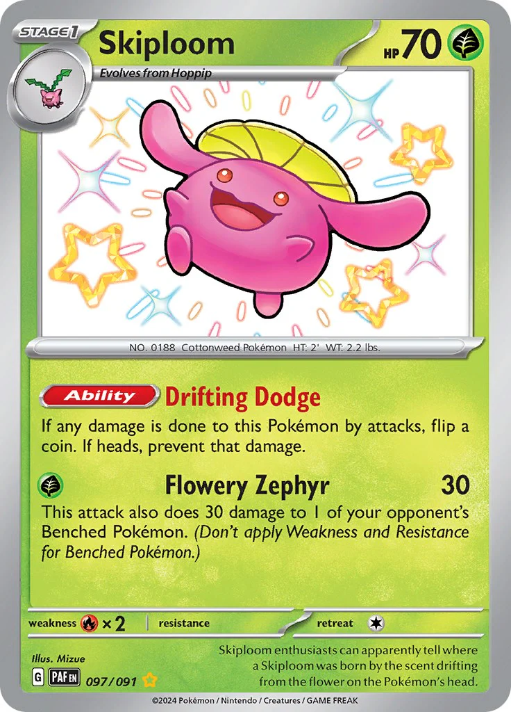 Skiploom 097/091 - (SV: Paldean Fates) (Shiny Rare) Holofoil
