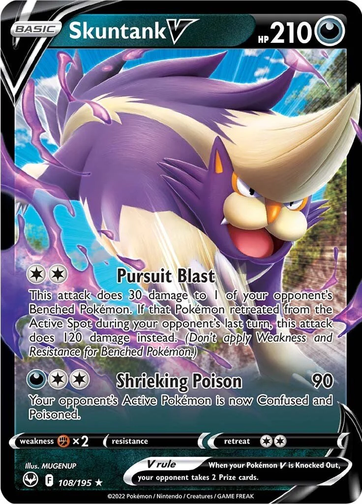 Skuntank V 108/195 - (SWSH12: Silver Tempest) (Ultra Rare) Holofoil