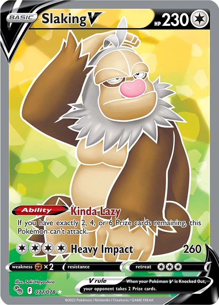 Slaking V (Full Art) 077/078 - (Pokemon GO) (Ultra Rare) Holofoil