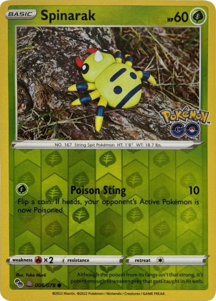 Spinarak (Peelable Ditto) 006/078 - (Pokemon GO) (Common) (Reverse Holofoil)