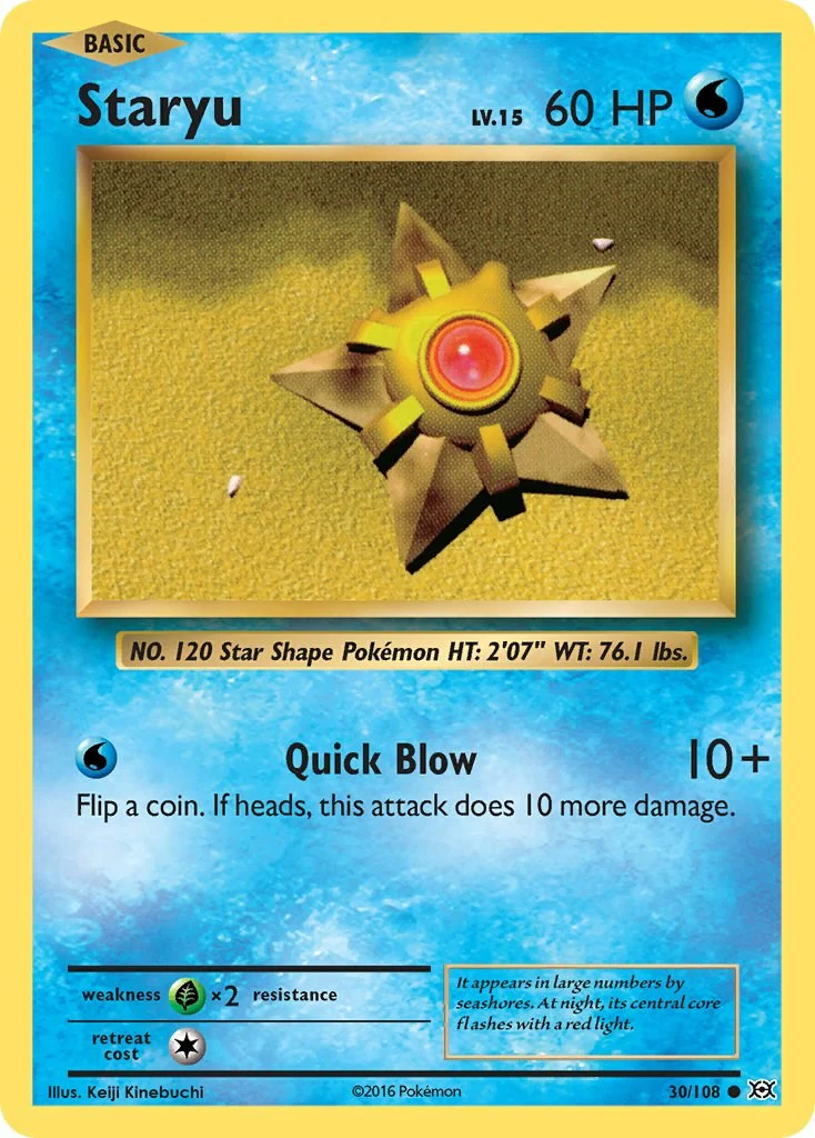 Staryu 30/108 - (XY - Evolutions) (Common) (Reverse Holofoil)