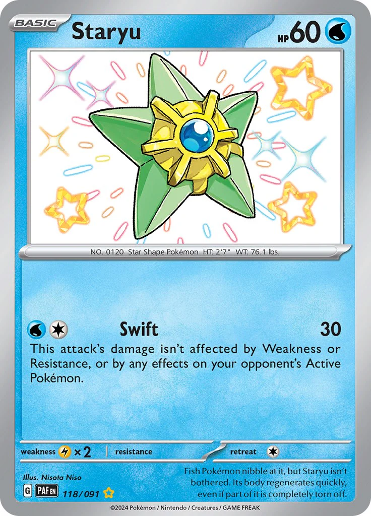 Staryu 118/091 - (SV: Paldean Fates) (Shiny Rare) Holofoil