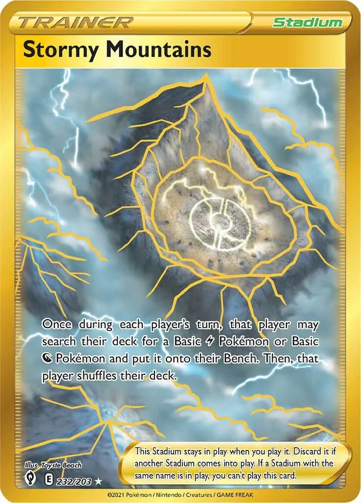 Stormy Mountains (Secret) 232/203 - (SWSH07: Evolving Skies) (Secret Rare) Holofoil