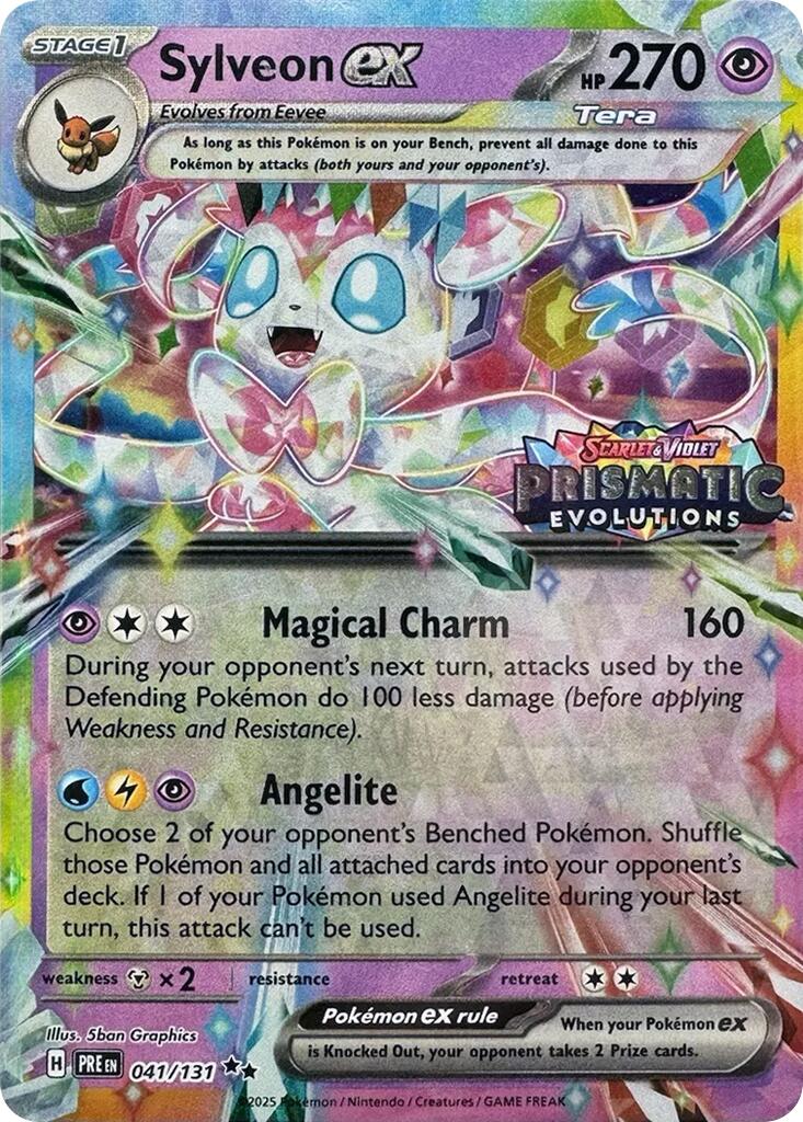 Sylveon ex - 041/131 (Prismatic Evolutions Stamp) 041/131 - (Miscellaneous Cards & Products) (Promo) Holofoil