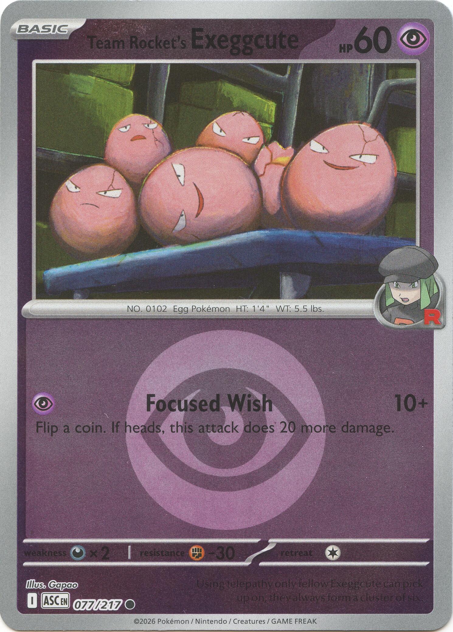 Team Rocket's Exeggcute (Energy Symbol Pattern) - (ME: Ascended Heroes) (Common)