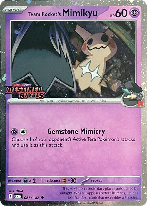 Team Rocket's Mimikyu (Prerelease) 087/182 - (Miscellaneous Cards & Products) (Uncommon) Holofoil