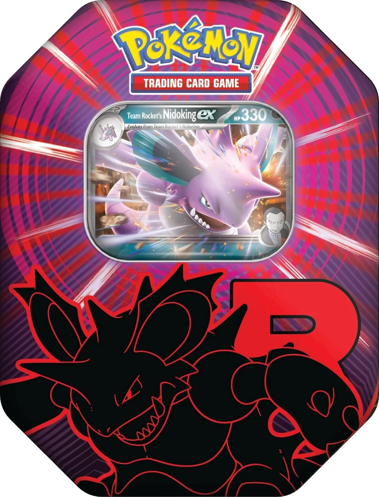 Pokemon TCG: Team Rocket Tin [Team Rocket's Nidoking ex] (International Version)