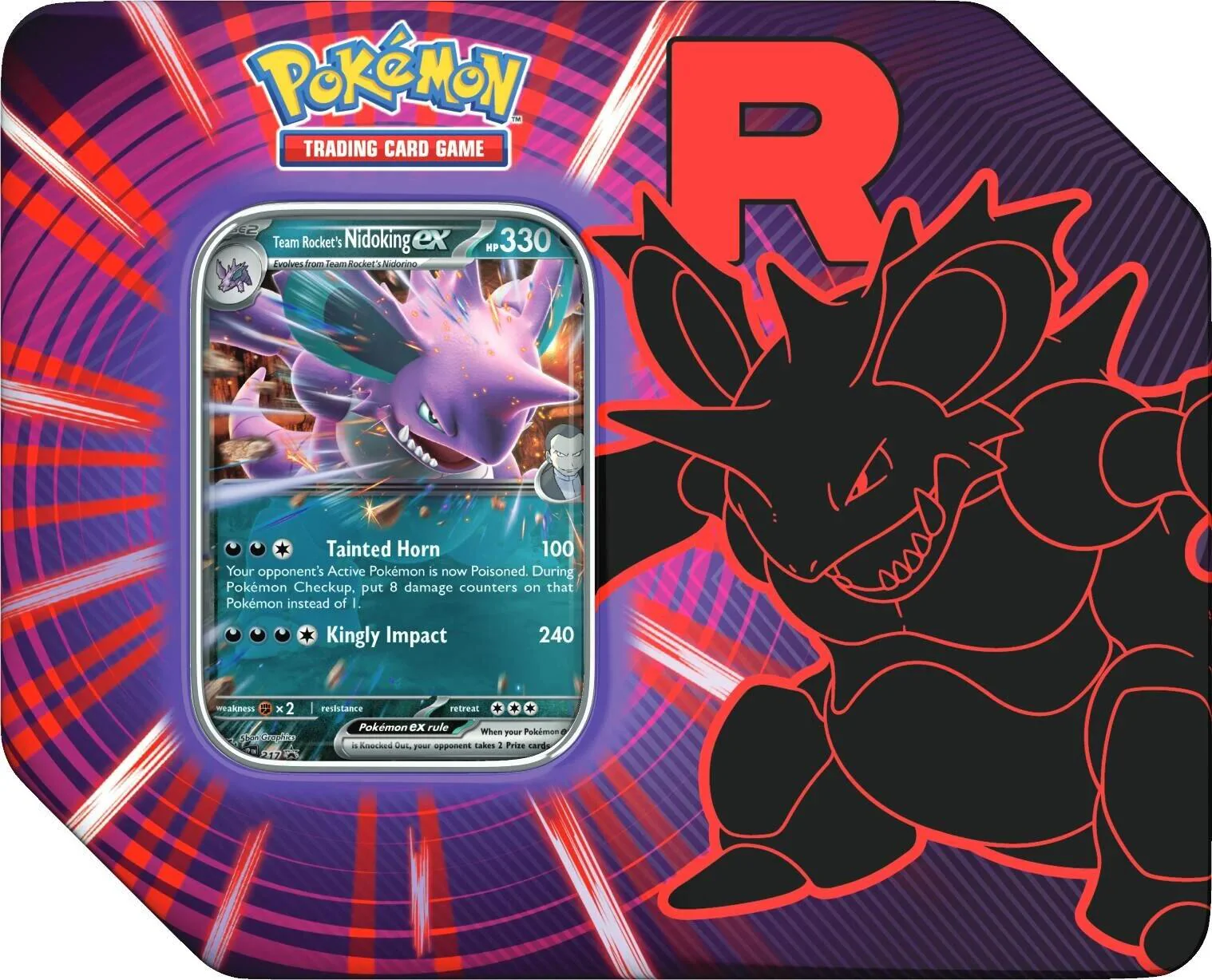 Pokemon TCG: Team Rocket Tin [Team Rocket's Nidoking ex]